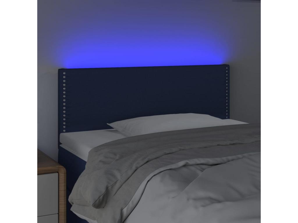 Blue LED Headboard 100x5x78/88 cm Fabric QDLZ79055
