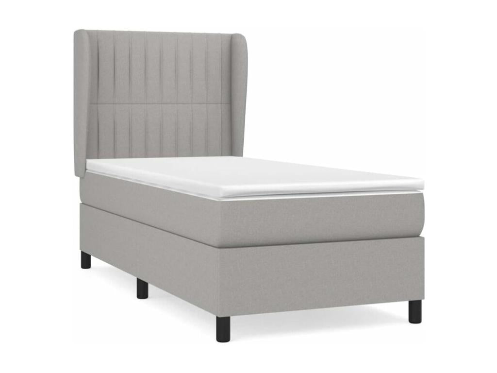 Dekonao bed base with light grey mattress 90x200 Fabric XSVO66335