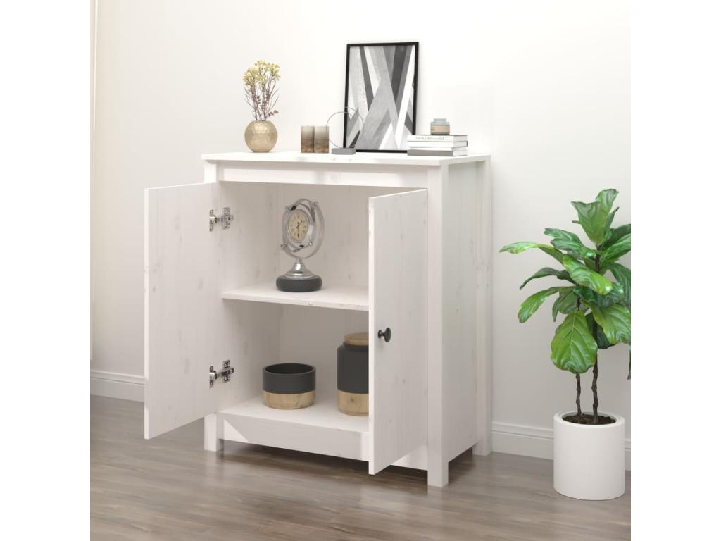 White sideboard 70x35x80 cm solid pine wood VZTN38772