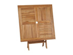 Nobellea NWCC78173 Square Folding Garden Table in Light Solid Teak