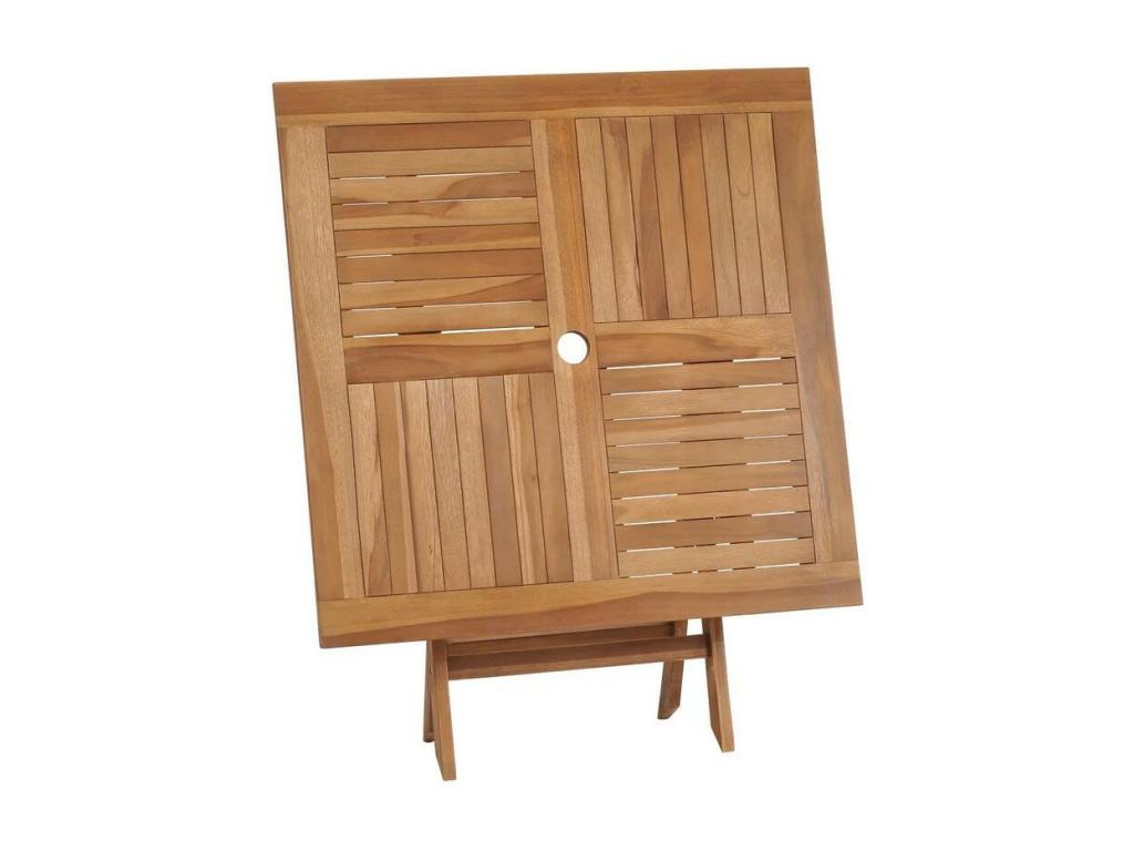 Nobellea NWCC78173 Square Folding Garden Table in Light Solid Teak