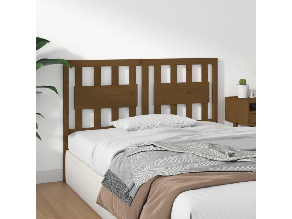 Honey Brown Headboard 145.5x4x100 cm Solid Pine Wood ICUM33148