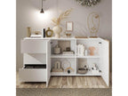 Nobellea WHITE - 2-Door, 3-Drawer Buffet, White Lacquered and Wood-Effect Finish, Nobellea GECA79976