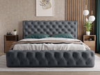 Boisona Storage Bed 180x200 Boisona - Double bed 180x200 cm upholstered bed in dark grey velvet Boisona 6 MCBN88346