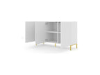 Nobellea 3-door chest of drawers with gold frame - Matte white - W 150 cm NMDS59010