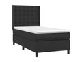 Dekonao bed base with LED mattress, black, 90x190 cm, faux leather, VWWN82348