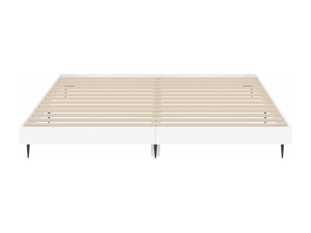 White bed frame 200x200 cm engineered wood NBBW51803