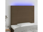 LED Headboard, Dark Brown, 100x5x118/128 cm, Fabric HDGB78097