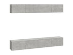 4-piece wall-mounted TV unit, concrete grey, 100x30x30 cm KKWN83725