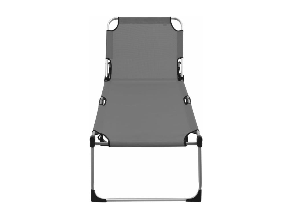 Extra high folding chaise lounge for seniors, Grey Aluminium UXAV19997