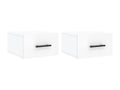 Wall-mounted bedside tables, 2 pcs, glossy white, 35x35x20 cm, NIJF83059