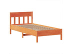 Bed frame without mattress, brown wax finish, 90x200 cm, solid pine wood, ERKC94083