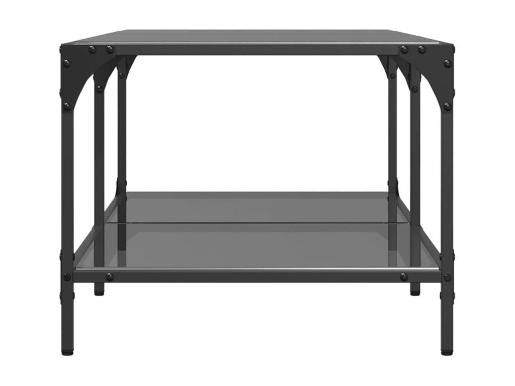Coffee table with black glass top, 98.5x50x40 cm, steel, LTTY20671