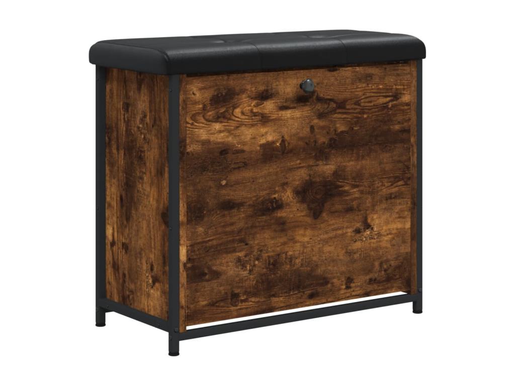 Shoe bench with drop-down drawer, smoked oak, 62x32x56 cm FVGI26649