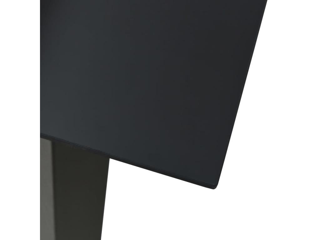 5-piece black glass and steel garden dining set VYLV66160