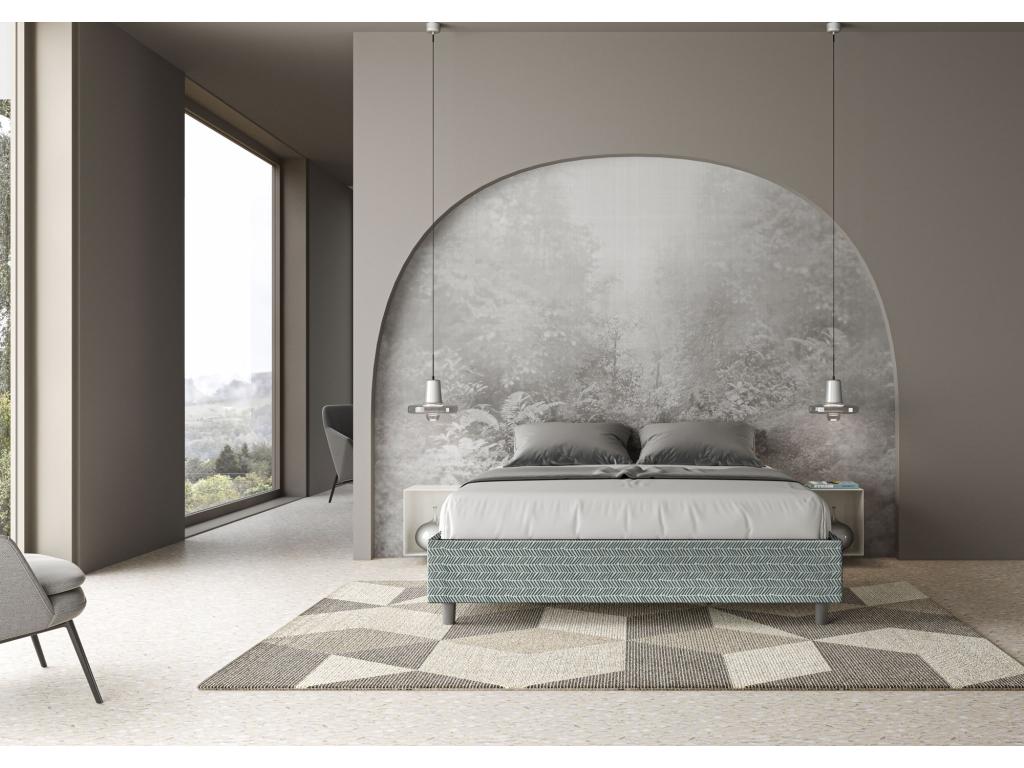 Upholstered double storage bed 160x200 Nobellea 7 Nobellea light blue fabric WSRS00761