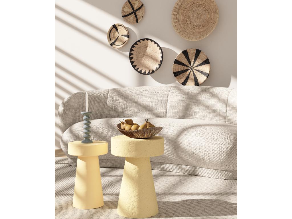 Dekonao - Circular side table in cream speckled blue magnesium oxide LYFD85994