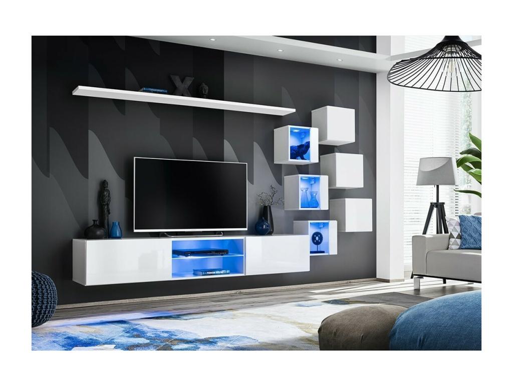 Nobellea XXI living room furniture set, glossy white design. IMCP42936