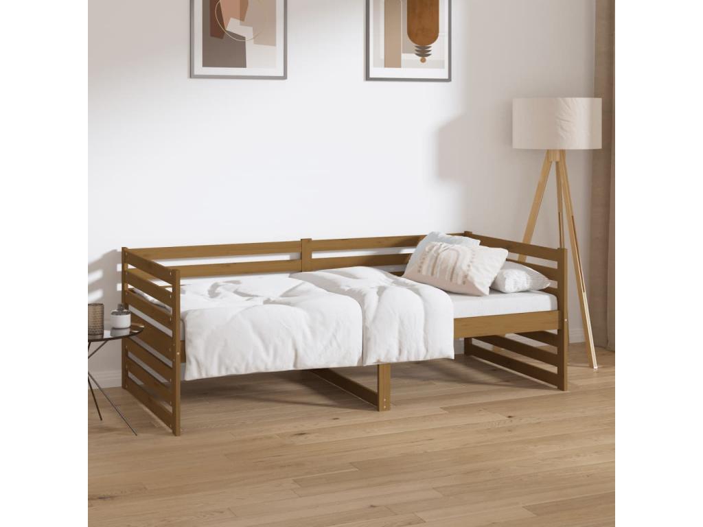 Honey brown daybed 90x190 cm Solid pine wood SZPW48213