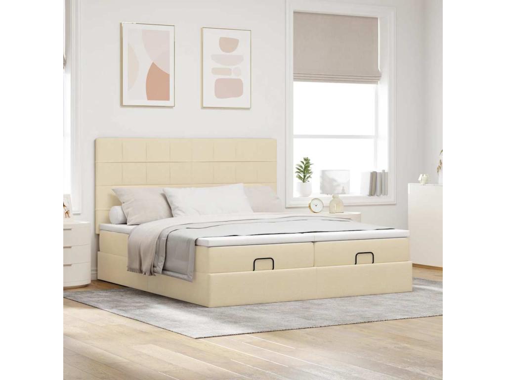Nobellea bed frame with cream mattress 180x200 cm fabric DXBE48734