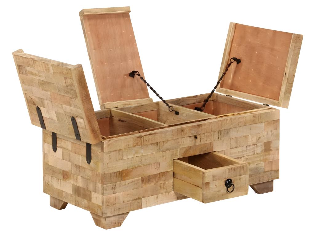 Coffee table, solid mango wood, 80x40x35 cm, CHXJ12071