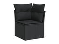10-piece garden furniture set with cushions, black woven resin VABZ10473
