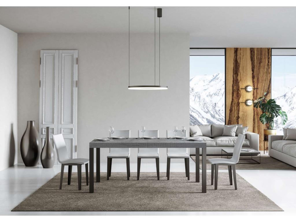 Extendable table 90x180/284 cm Everyday Concrete Grey Anthracite frame NDTT09975
