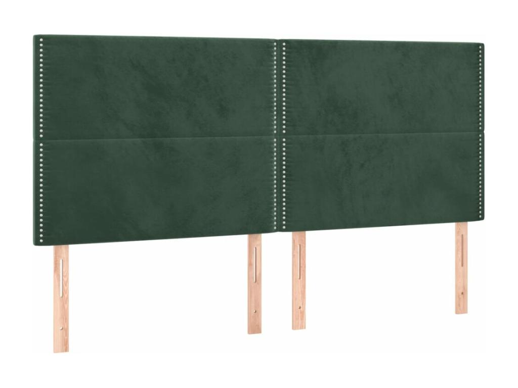 4-piece headboard set, dark green, 90x5x78/88 cm, velvet, WKNH19421