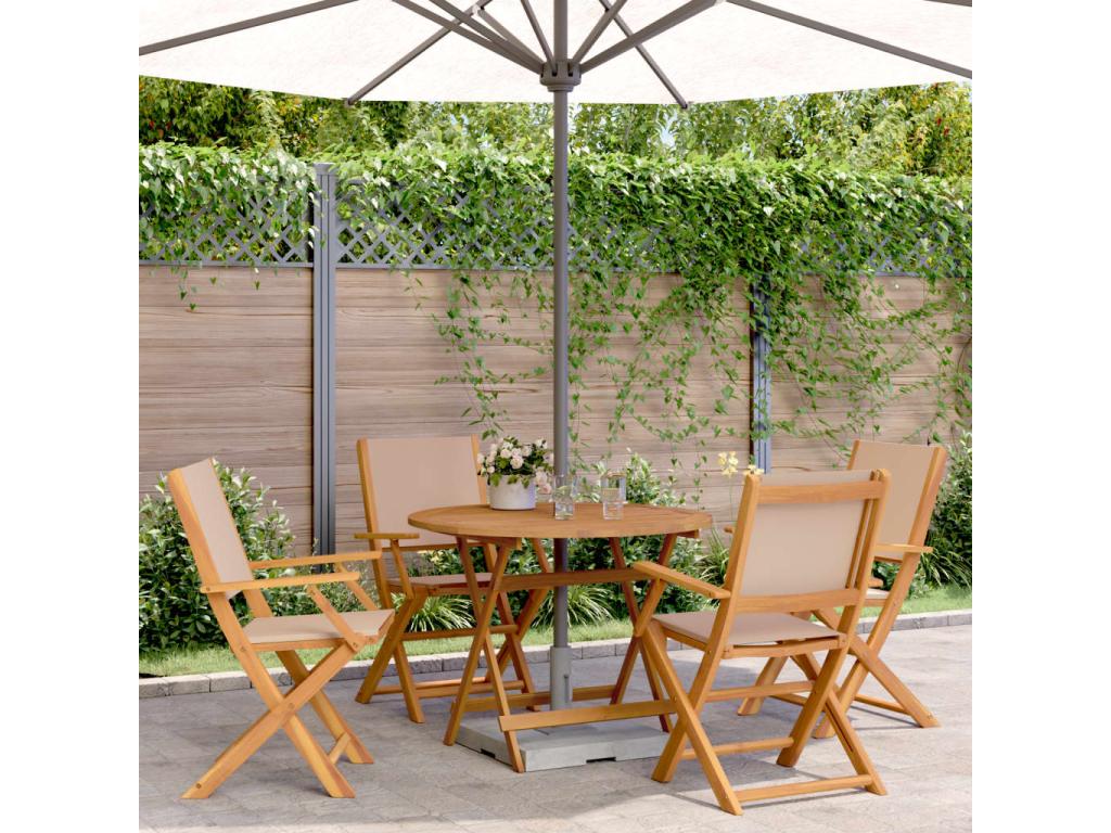 Nobellea 5-piece garden dining set in fabric and solid wood PUOH29201