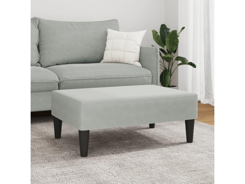 Light grey footstool 77x55x31 velvet HNKP11030