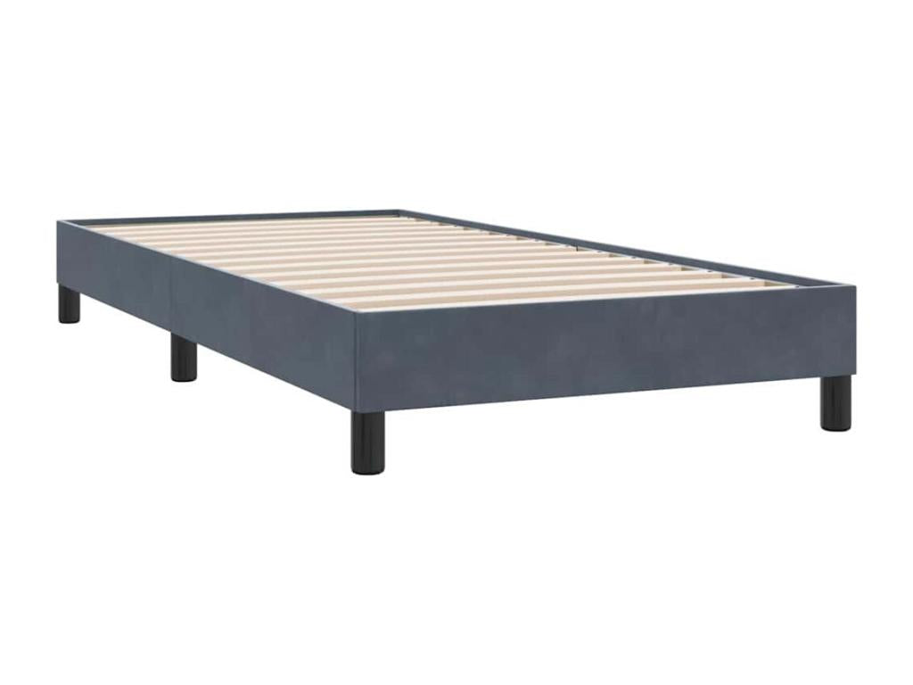 Bed frame without mattress, dark grey, 80x220 cm, velvet, YFLF70802