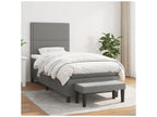 Nobellea bed base and mattress, Dark Grey 90x190 Fabric MQTT97664