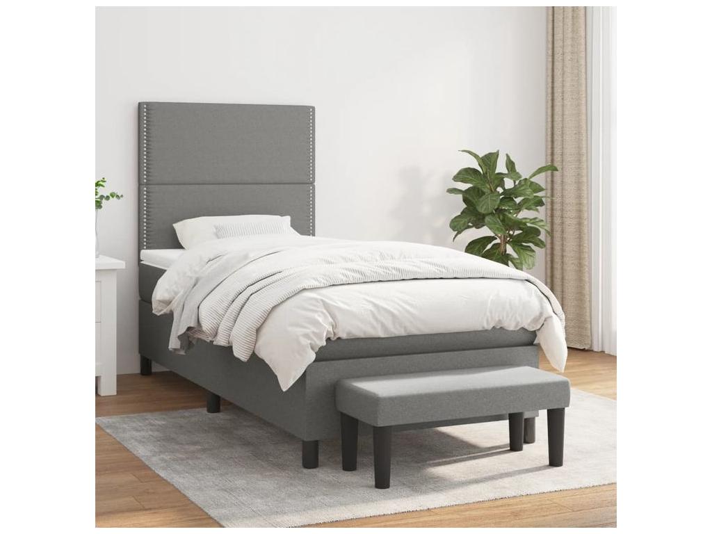 Nobellea bed base and mattress, Dark Grey 90x190 Fabric MQTT97664