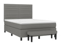 Upholstered bed base with mattress, dark grey, 140x200cm, fabric EVVU83870