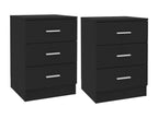 2-Piece Bedside Tables, Black, 38x35x56 cm, Chipboard, GUDA43244