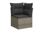 11-piece garden furniture set with grey resin wicker cushions TPUI83426