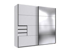 Wardrobe with sliding doors, storage unit, white and black color, GOXY77041