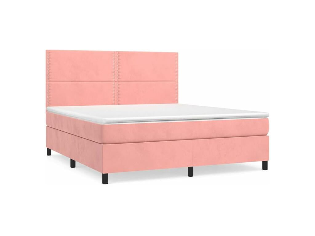 Dekonao bed base with pink 180x200 velvet mattress QMEA16670