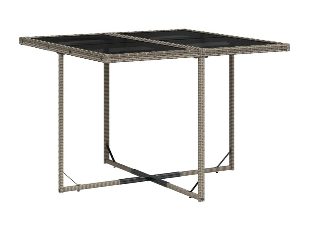 9-piece garden dining set with grey resin wicker cushions WRWG42494