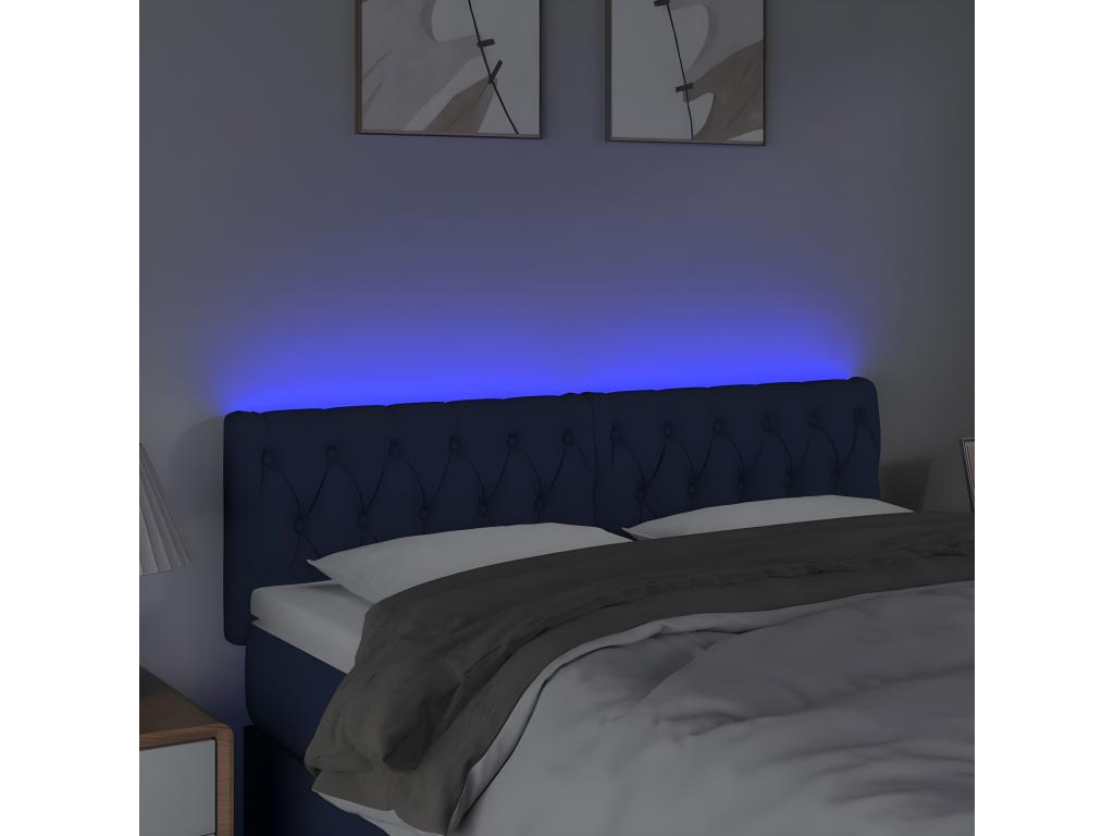 Blue LED Headboard 144x7x78/88 cm Fabric CQWH93778