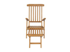 Patio chairs and footrests, set of 2, solid teak wood, REPP68340