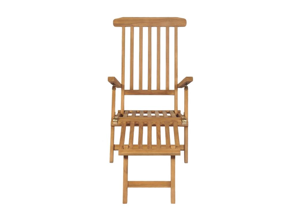 Patio chairs and footrests, set of 2, solid teak wood, REPP68340