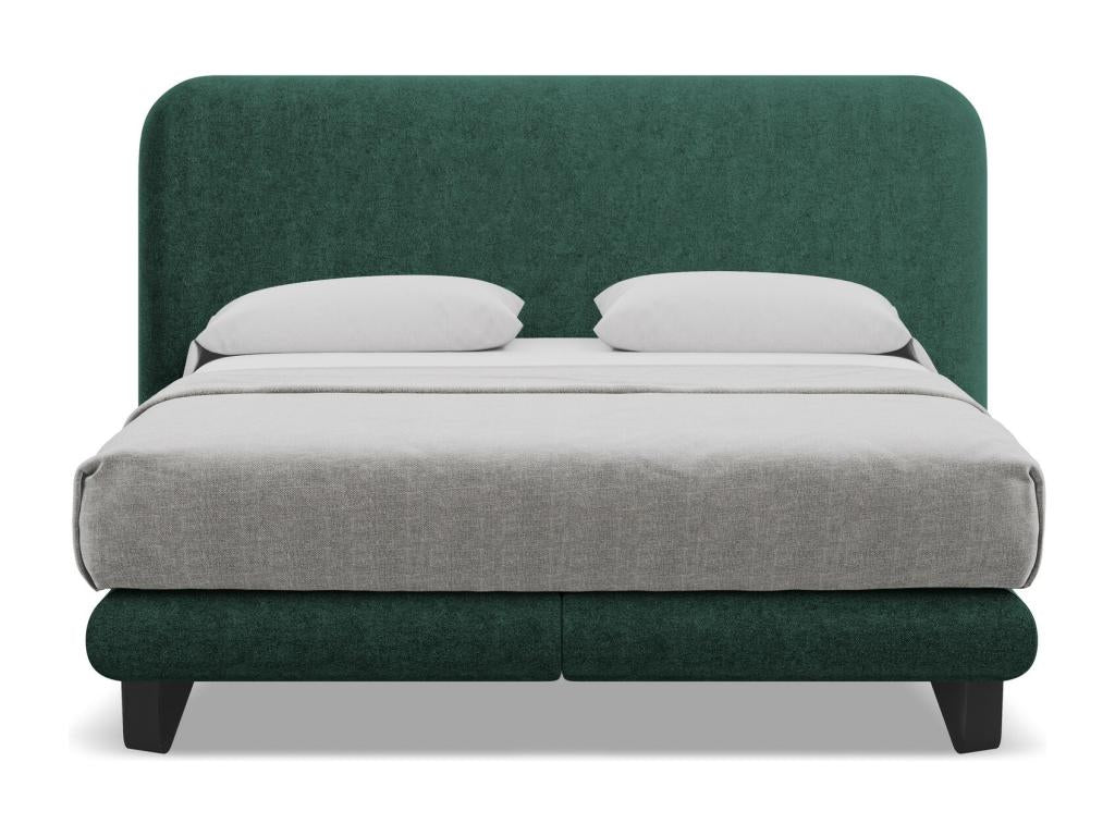 Upholstered bed with terry cloth mattress 180x200 - bottle green - Dekonao SABH68873