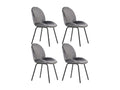 Set of 4 velvet dining chairs - round backrest d73cm×h53cm MBZF42996