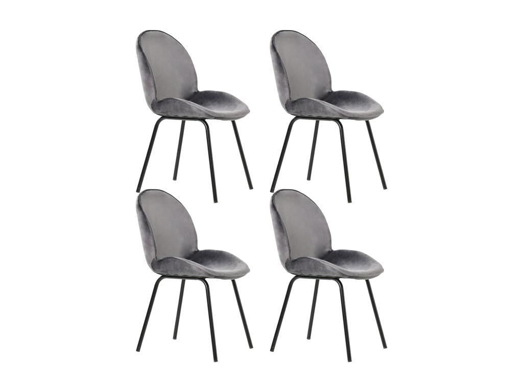 Set of 4 velvet dining chairs - round backrest d73cm×h53cm MBZF42996
