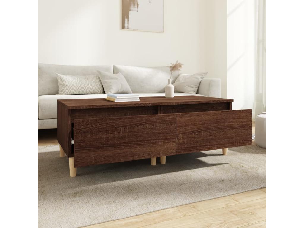 2-piece side tables, brown oak, 50x46x35 cm, engineered wood, ZXVJ82439