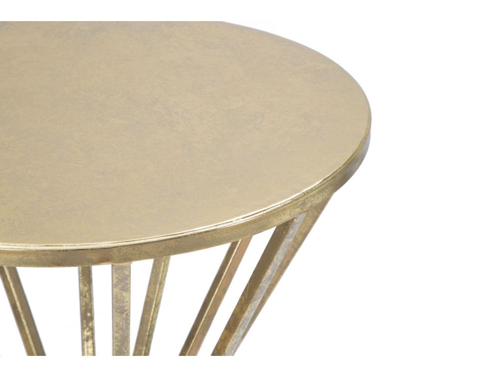Round coffee table in gold-tone metal, 38x80 cm, WRJD90007