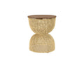 Dekonao - Beige rattan side table with recycled teak wood top GWCJ52066
