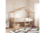 High bed with roof 75x190 cm solid pine wood WXZL19394