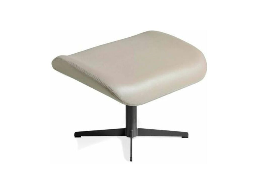Swivel footrest in faux leather and black steel legs - Nobellea Color 00 White YXEI17692